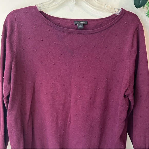 Ann Taylor Rich Plum Crew Neck Sweater - Picture 3 of 9